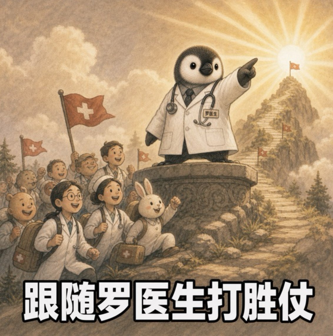 跟随罗医生打胜仗的企鹅主题配图